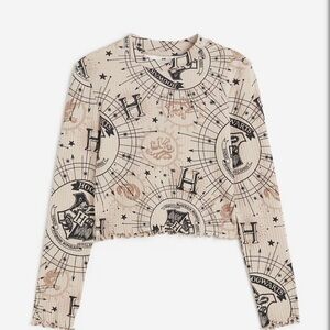 H&M Hogwarts Themed Long‎ Sleeve Cropped Top Girls 12-14